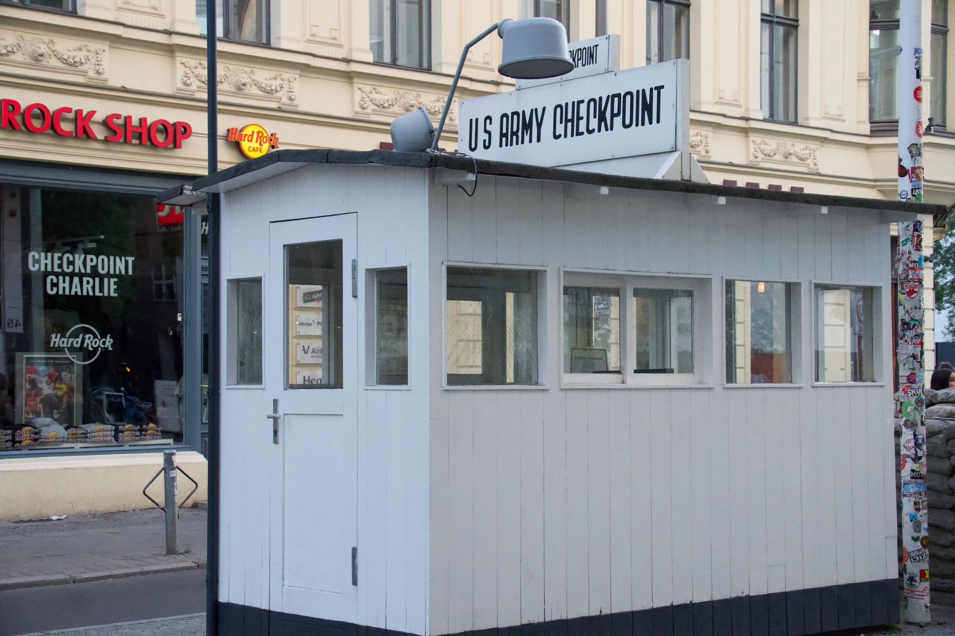 The Checkpoint Charlie guardhouse in Berlin