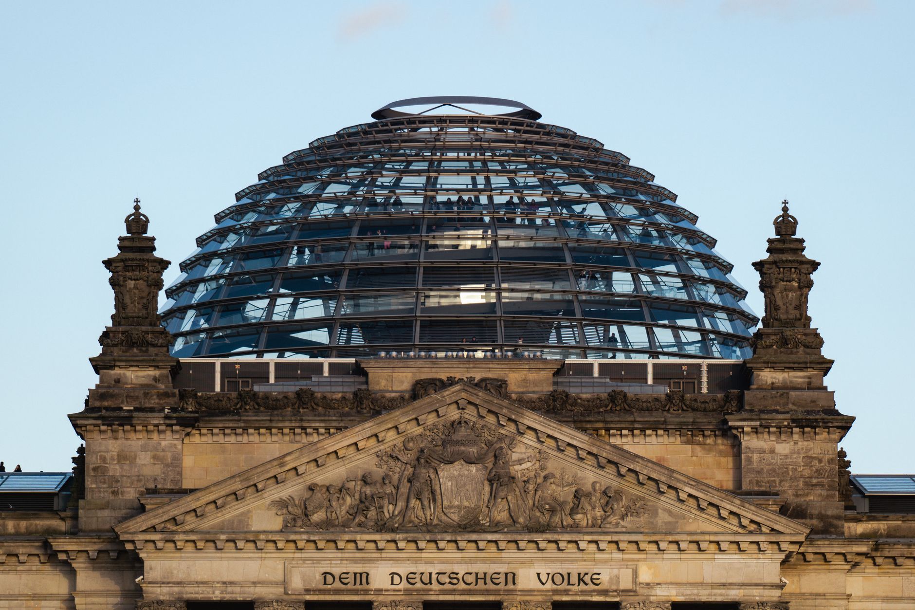 The glass dome of the Reichstag in Berlin